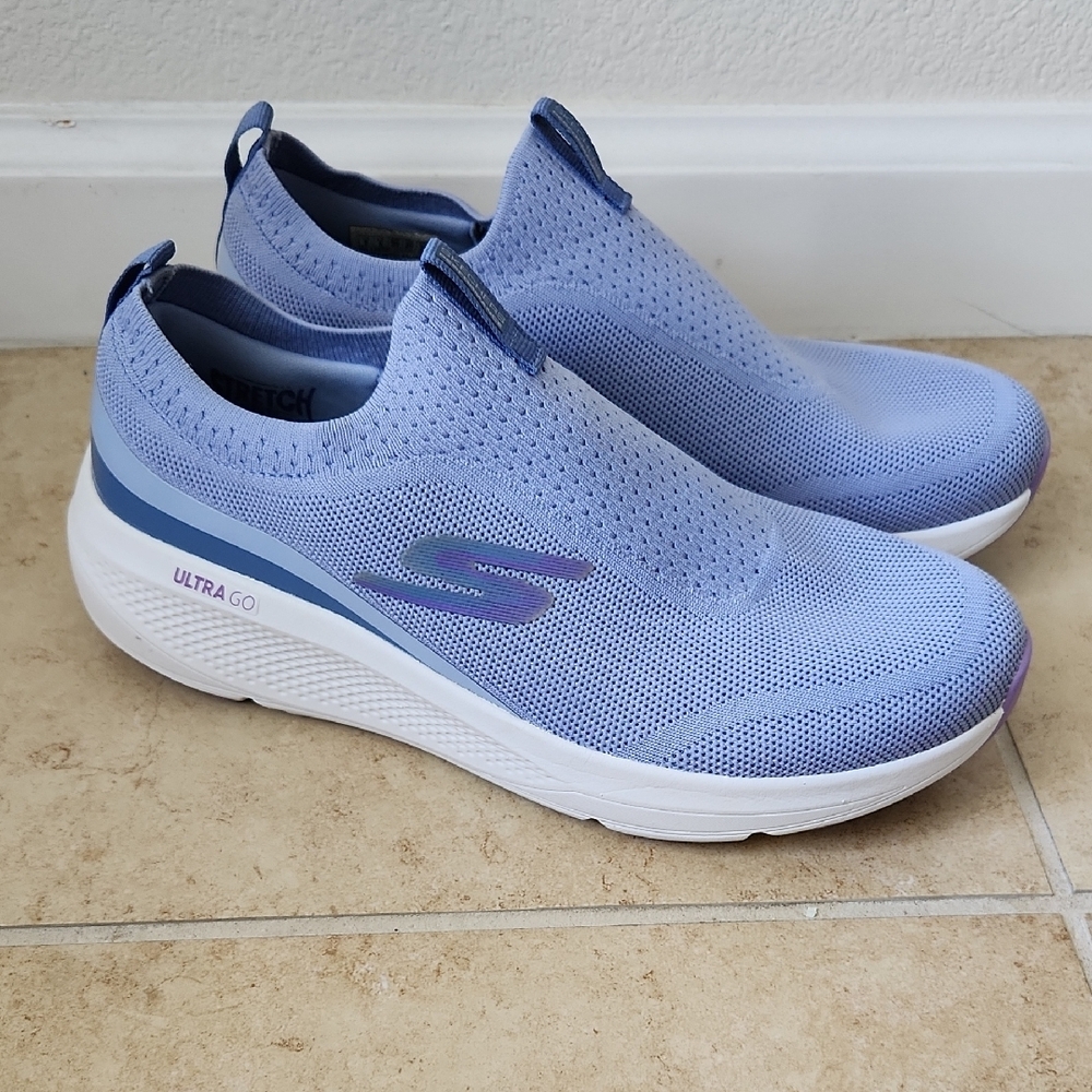Skechers Women's Light Blue Slip-On Sneakers - Picture 2 of 16